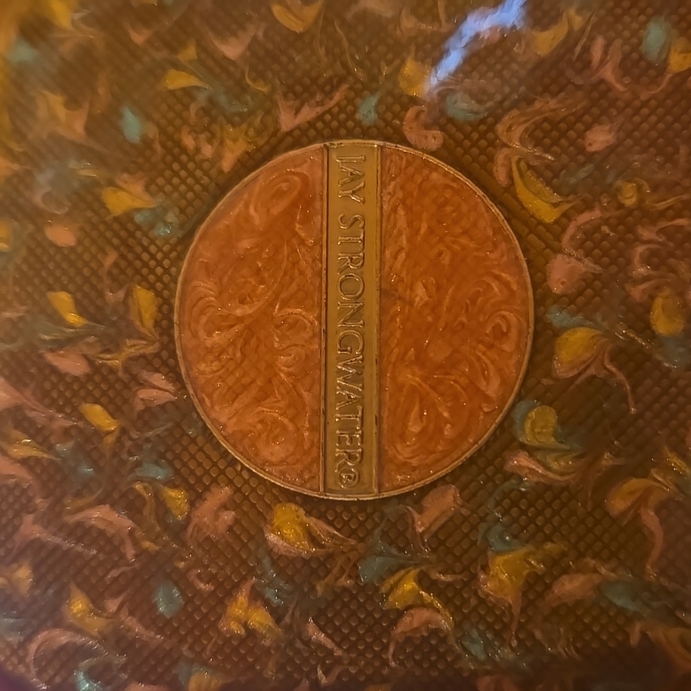 Jay Strongwater Floral and Frog Embellished Compact Mirror - Picture 2 of 7